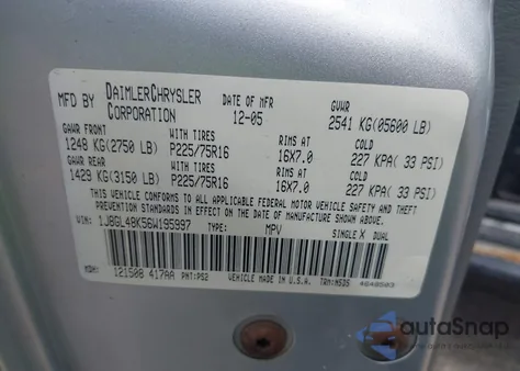 2006 Jeep Liberty Sport from USA, damaged, VIN 1J8GL48K56W195997